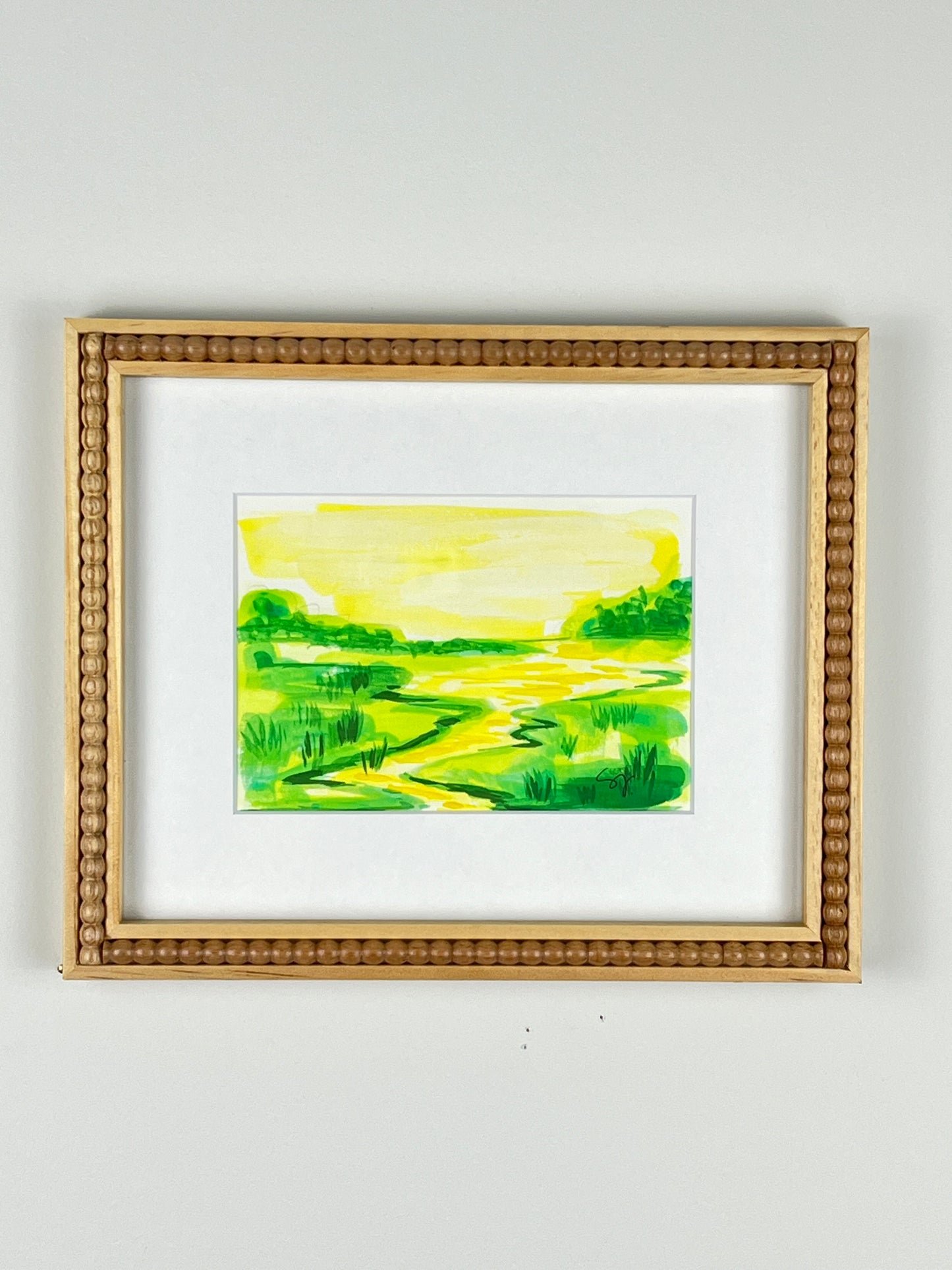 Lemon Lime Marsh Framed, Study #1